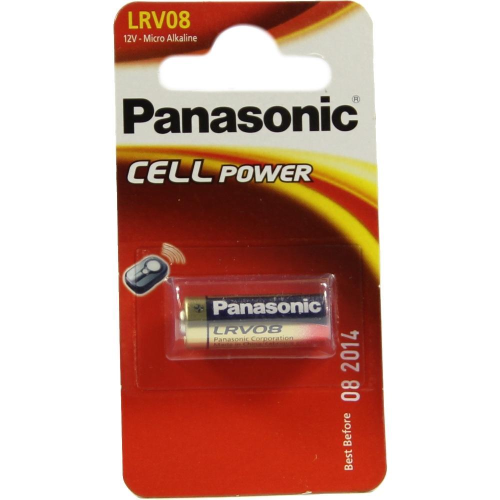 Eine Panasonic-Batterie in einer roten Verpackung.